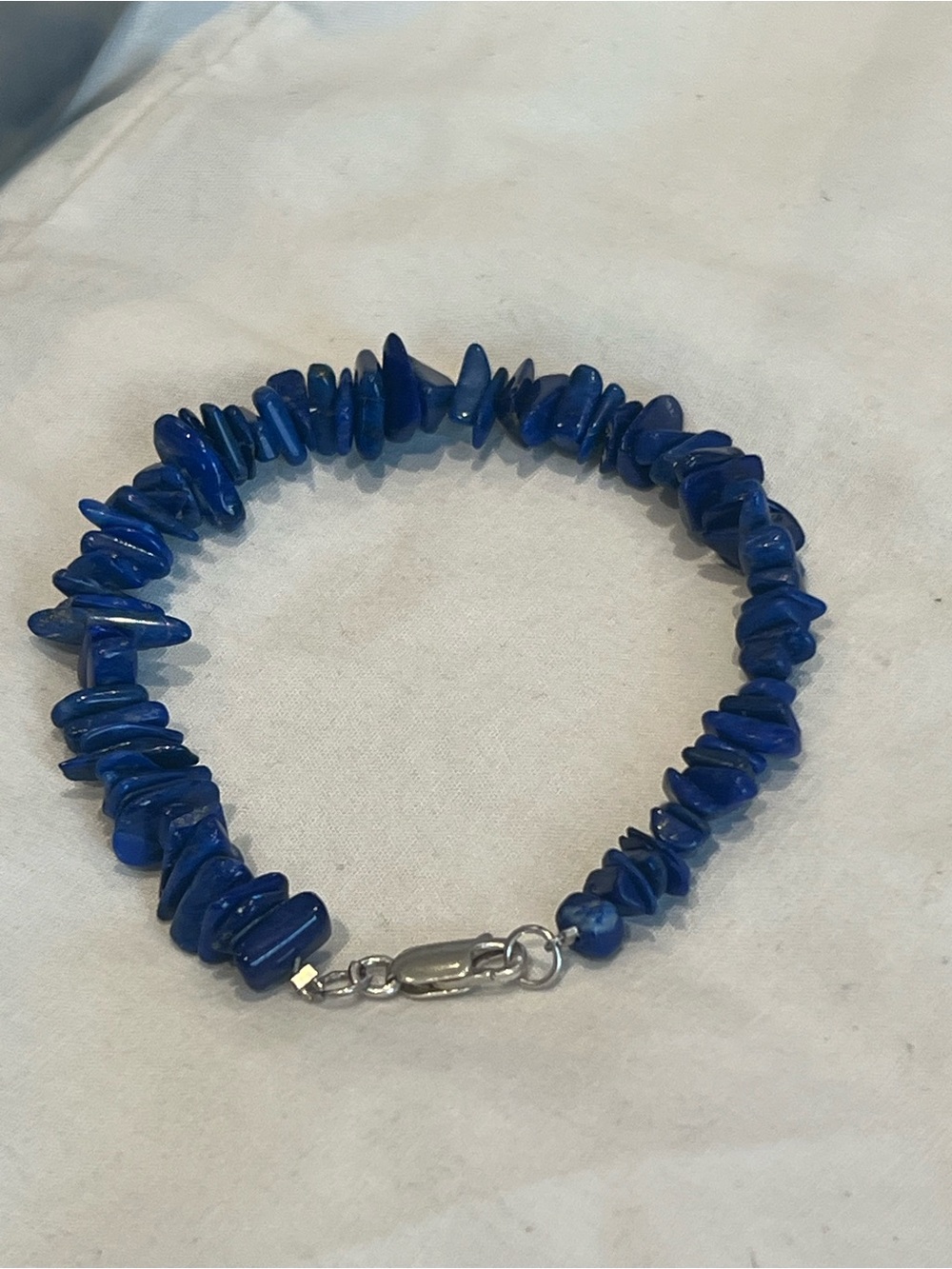 Blue lapis sterling silver bracelet